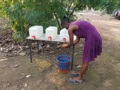 Washing hands at
Mercy Childrens Orphanage